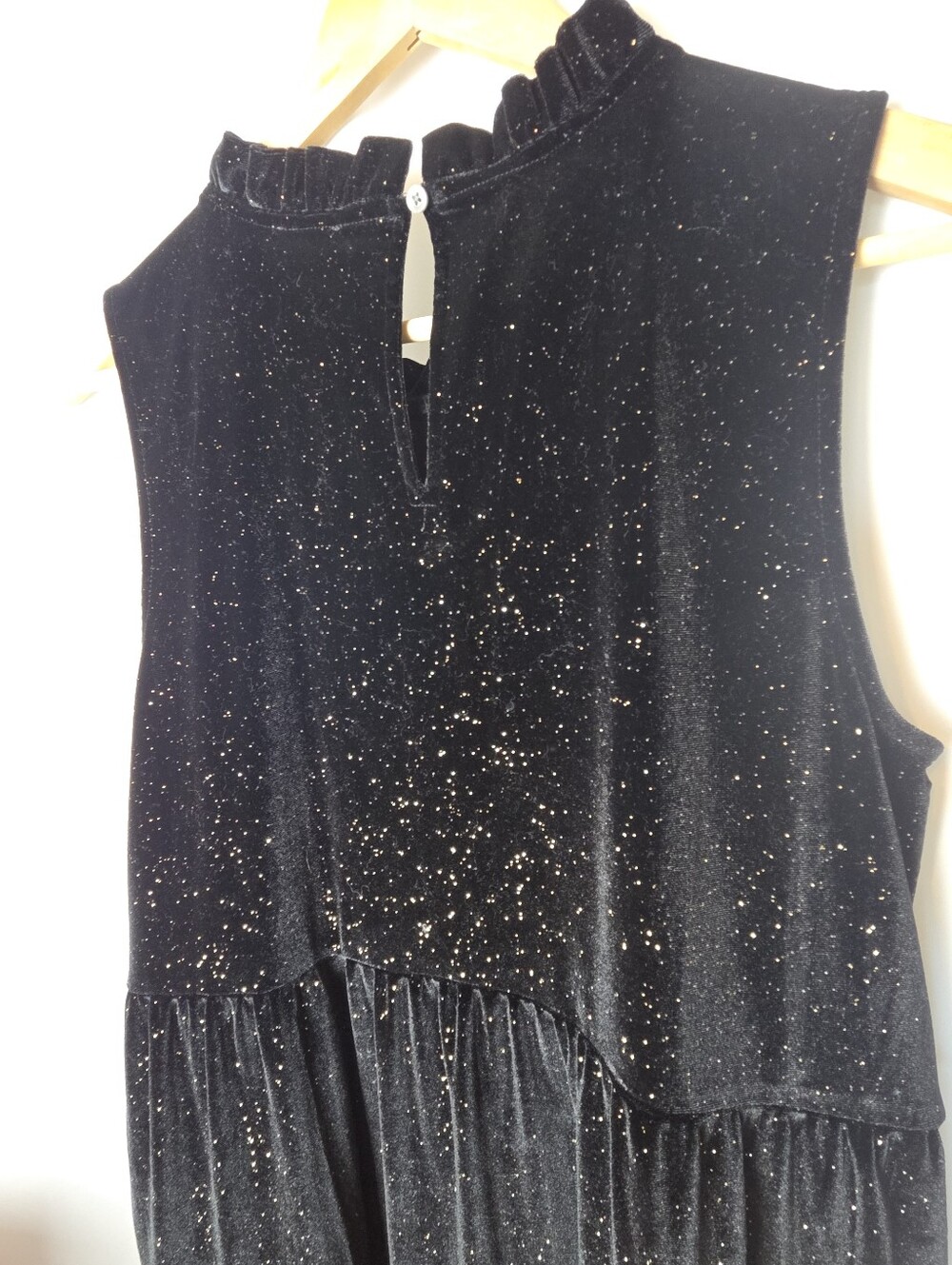 J. Crew Black Velvet Shimmer Tiered Midi Dress - Picture 7 of 12